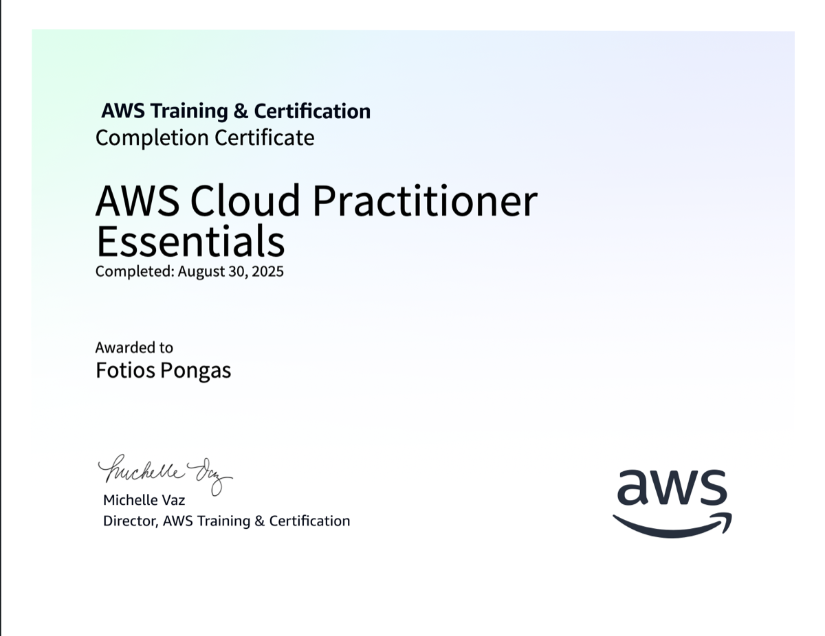 Fotios Pongas — DevOps & Cloud Engineer