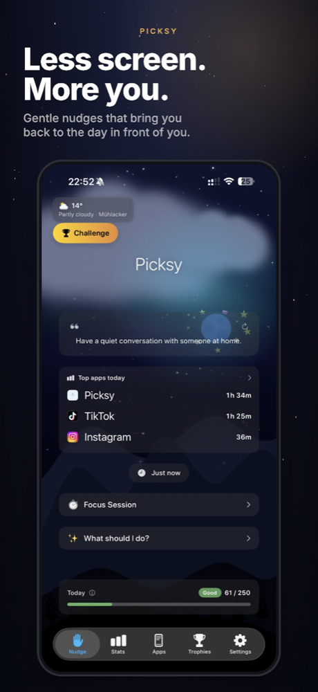 Picksy — Less screen. More you.
